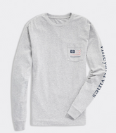 Long Sleeve Hockey Flag Pocket Tee